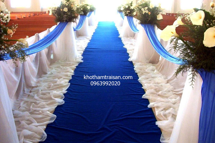 Thảm trải đám cưới màu xanh đẹp Thảm trải đám cưới màu xanh đẹp