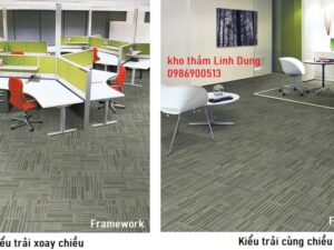 Thảm trải sàn framework trải kiểu cùng chiều và xoay chiều