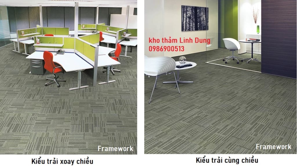 Thảm trải sàn framework trải kiểu cùng chiều và xoay chiều Thảm trải sàn framework trải kiểu cùng chiều và xoay chiều