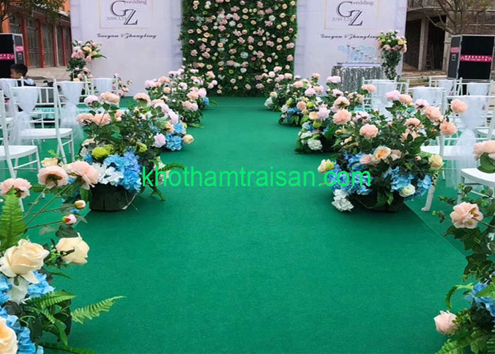 Thảm xanh trải hội trường đám cưới Thảm xanh trải hội trường đám cưới