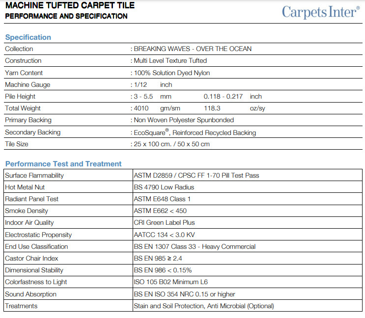Specification thảm Breaking Waves Over the Ocean and Across The Sea. Specification thảm Breaking Waves Over the Ocean and Across The Sea.